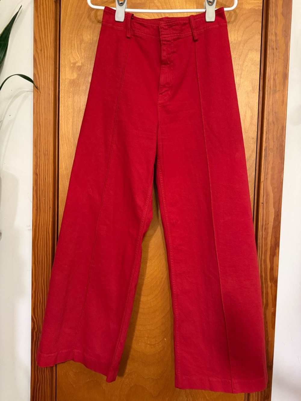 Zara Red Wide-Leg Woman’s Pants